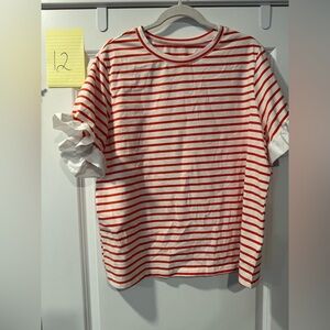 Orange and White Strip Top